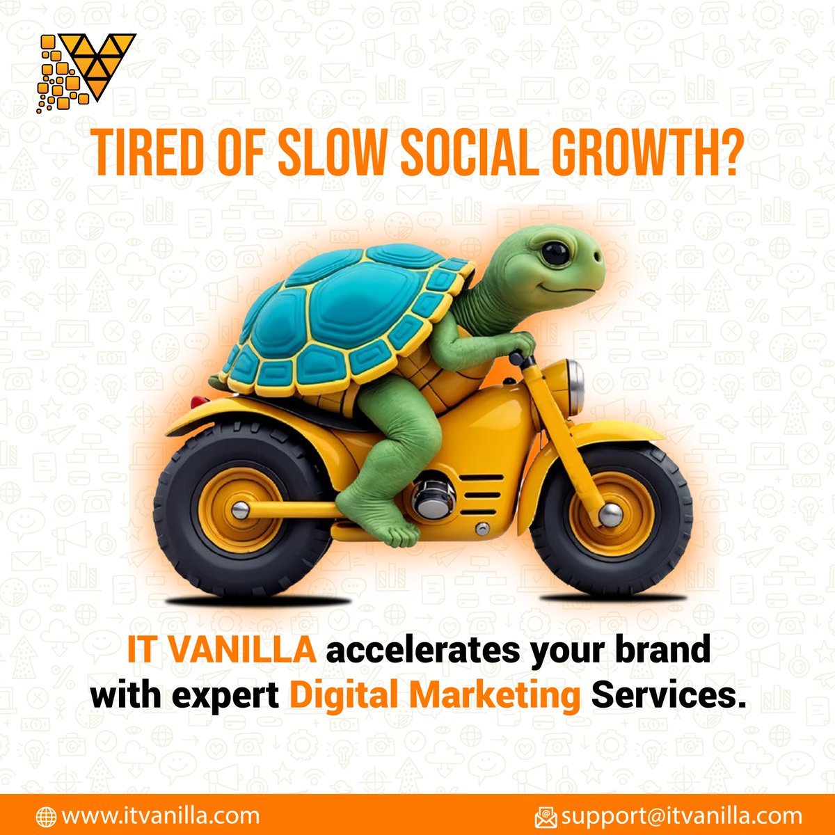 ITvanilla1's tweet image. 🚦 Tired of Slow Social Growth?
Your brand deserves more than slow progress and low visibility. In today’s fast-paced digital world, crawling is no longer an option — you need acceleration!
🐢➡️🏍️ Just like this turtle on a bike, it’s time your brand picks up speed.