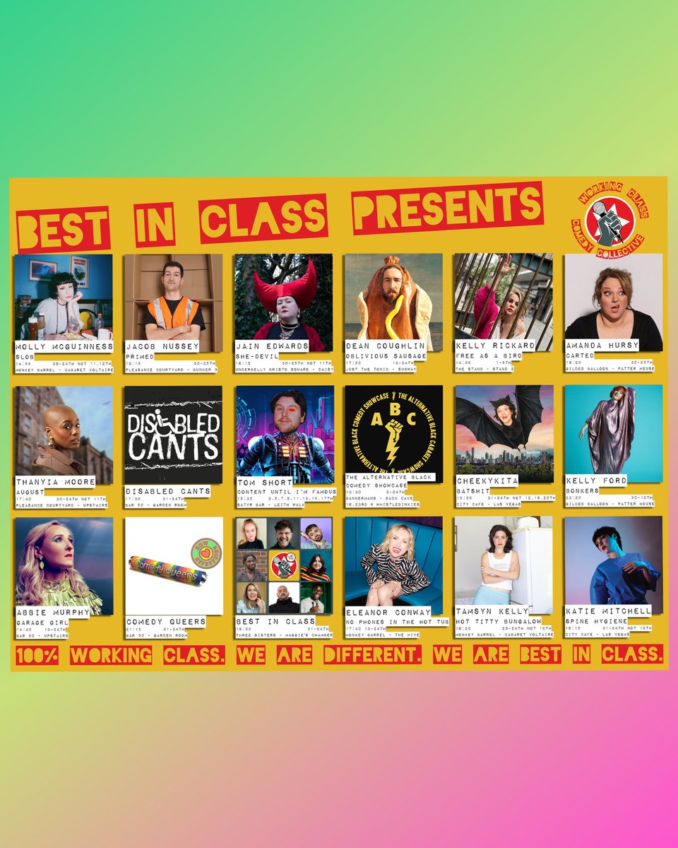 Sian Davies *Best in Class* (@morriseysquiff) on Twitter photo Pppsssst.... Want to see shows from working class artists at <a href="/edfringe/">Edinburgh Festival Fringe</a> this summer?
Here's a good starting point.
From fringe debuts, to compilation shows and solo shows there is a wealth of talent to check out!
Grab your tickets now!
✊🛠️🍞🌹 Pppsssst.... Want to see shows from working class artists at <a href="/edfringe/">Edinburgh Festival Fringe</a> this summer?
Here's a good starting point.
From fringe debuts, to compilation shows and solo shows there is a wealth of talent to check out!
Grab your tickets now!
✊🛠️🍞🌹