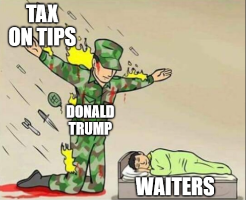 We've done it! No more democrataxes on tips! Thank you <a href="/POTUS/">President Donald J. Trump</a> for protecting the Waiter-American community #BigBeautifulBill