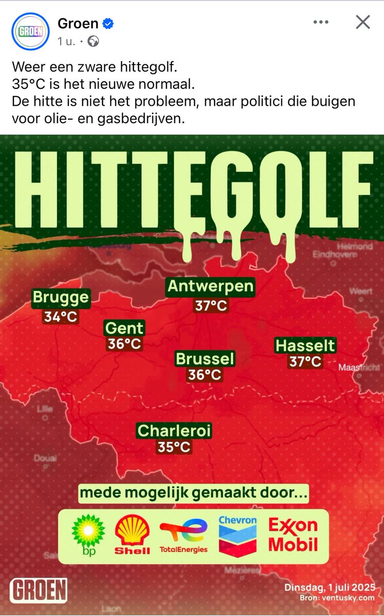 claesbart's tweet image. Ik denk dat op het hoofdkwartier van Groen vandaag de airco defect is.