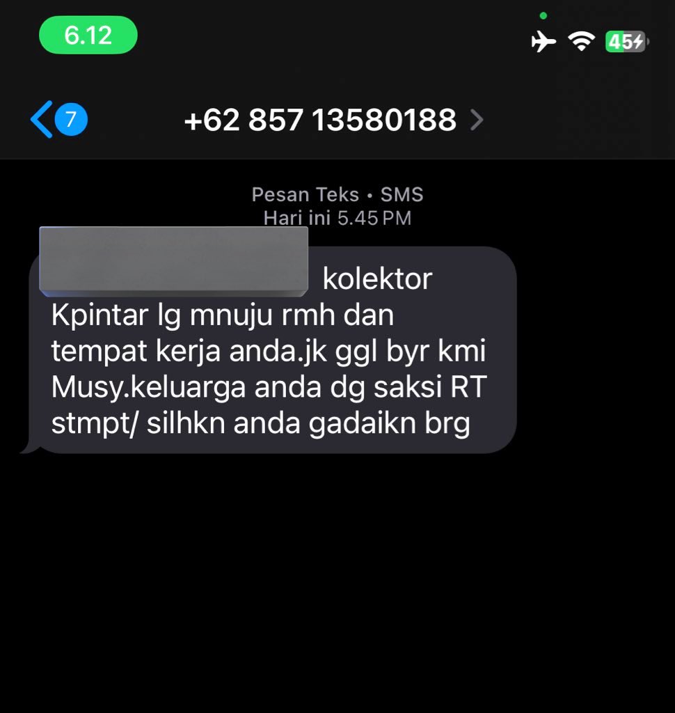 bener kata orang dia pinjol terdakjal, padahal baru ditelbay 1 hari udh langsung ngancem