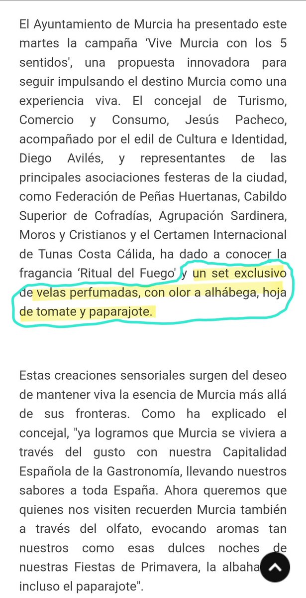 GinesRuizMacia's tweet photo. 📢Recordáis la "bruma aromática #Murcia1200"? Pues ayer la presentaron, y veríais que, además, también había unas velas aromáticas...no os creáis que estaban incluidas en los casi 12.000€; han sido unos 6.534€ aparte. Disfrutad el aroma, y pagad el IBI, que es hasta el día 7! https://t.co/AgMHtQaruM