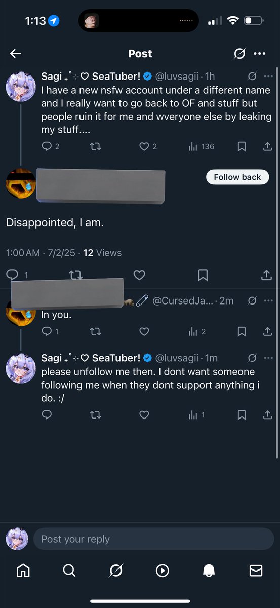 just silently unfollow? why do you have to express your disappointment?? fuck you bro maybe i shouldnt be on OF again either itll get leaked again or ill be slut shamed 🤣🤣🤣🤣🤣🤣🤣😂😂😂😂😂😆😆😆😆😆😆😆