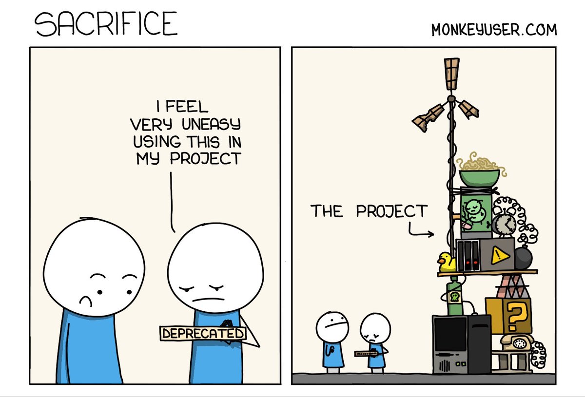 LightningD11921's tweet photo. When you're worried about using one deprecated feature, but the entire project is already a temple of tech debt.😅💻⚠️ 

#DevLife #TechHumor #CodeReality https://t.co/PG3ombWdK8
