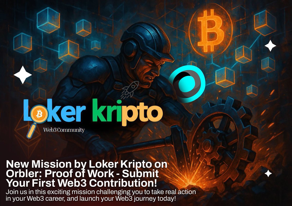 Orbler (@orbler1) on Twitter photo 🚀 <a href="/LokerKriptoID/">Loker Kripto</a> is hosting a new mission on Orbler: "Proof of Work" challenges you to submit your first real Web3 contribution!
Stop watching, start doing. Build your on-chain reputation—because real value beats past experience. Join now and launch your Web3 career!
👉 🚀 <a href="/LokerKriptoID/">Loker Kripto</a> is hosting a new mission on Orbler: "Proof of Work" challenges you to submit your first real Web3 contribution!
Stop watching, start doing. Build your on-chain reputation—because real value beats past experience. Join now and launch your Web3 career!
👉