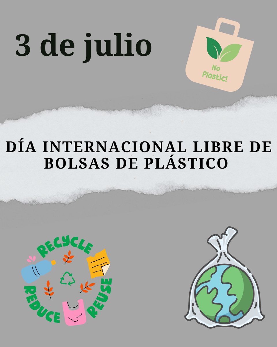 fempcomunica's tweet image. 3⃣ de julio, Día Internacional Libre de #Bolsas de Plástico 

🤔¿Sabías que una bolsa de #plástico tarda 500 años en descomponerse?

🧐¿Cuántas toneladas de plástico gasta una persona al año?

🐟¿Sabías que 1 de cada 3 pescados que se venden contiene #microplásticos en sus