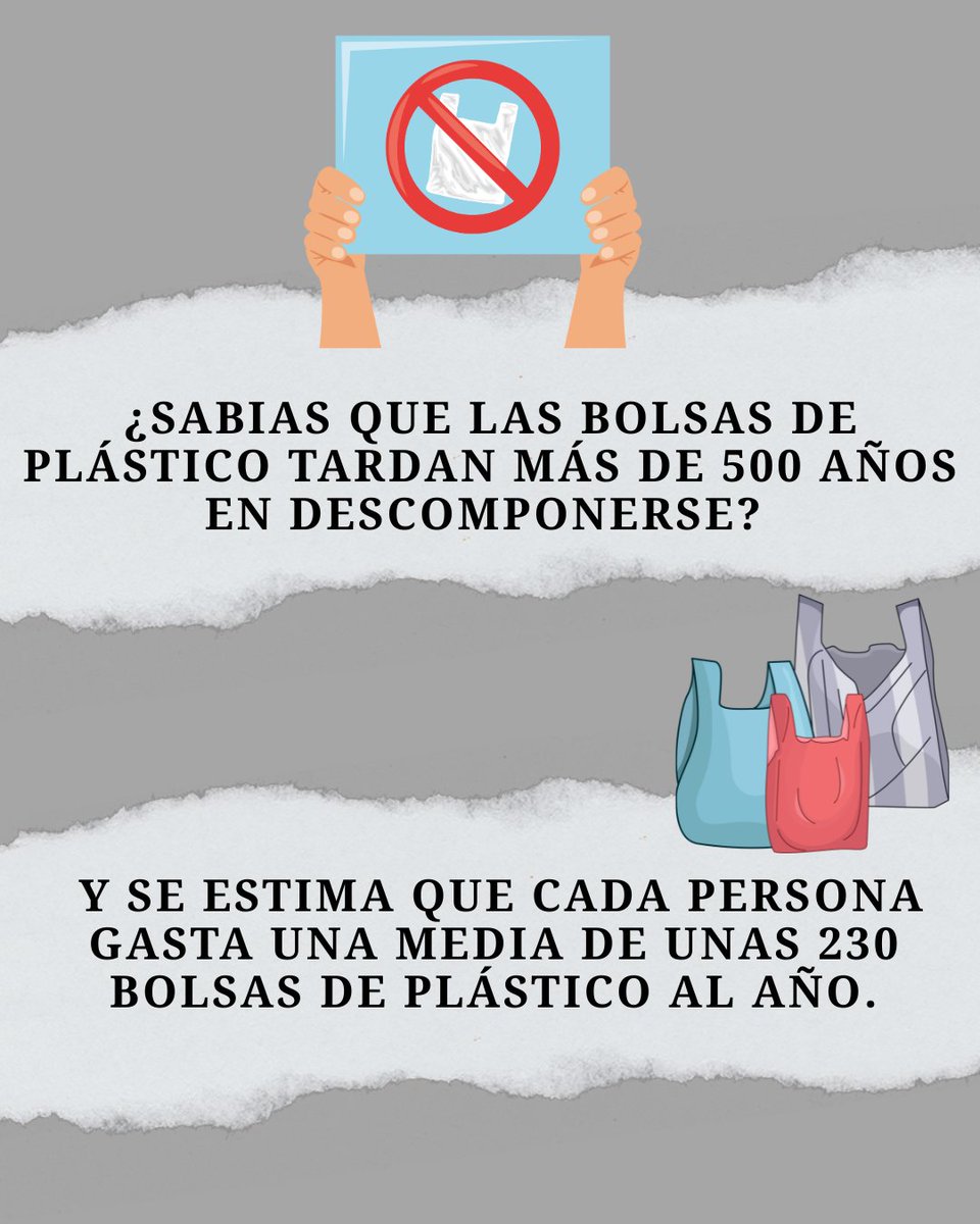 fempcomunica's tweet image. 3⃣ de julio, Día Internacional Libre de #Bolsas de Plástico 

🤔¿Sabías que una bolsa de #plástico tarda 500 años en descomponerse?

🧐¿Cuántas toneladas de plástico gasta una persona al año?

🐟¿Sabías que 1 de cada 3 pescados que se venden contiene #microplásticos en sus