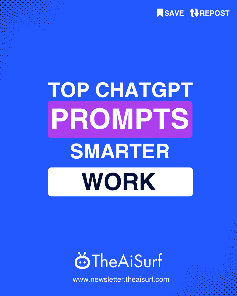 theAiSurf's tweet photo. 🚀 6 killer ChatGPT prompts to boost your proposals, skills &amp; ideas.
From roadmaps to storytelling — copy, tweak, and create like a pro.
✨ Save this for your next big pitch or project!
🔗 https://t.co/xyRYhZSIIy
#ChatGPTPrompts #AIForBusiness #TheAISurf https://t.co/2S6hOz9Sl0