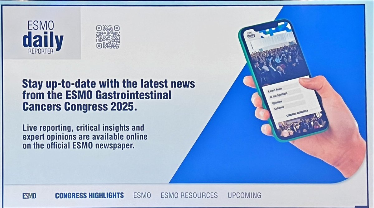 DrAngelaLamarca's tweet photo. Opening Ceremony for @myESMO #ESMOGI25 

Our three chairs (#EricVanCutsen #MichelDucreux @MacarullaTeresa) providing us with tips to digest everything that will happen over the coming days 

👉highlights in 📸 2
👉daily reporter 😉

#ESMOAmbassadors #DailyReporter https://t.co/o3vHbukalI