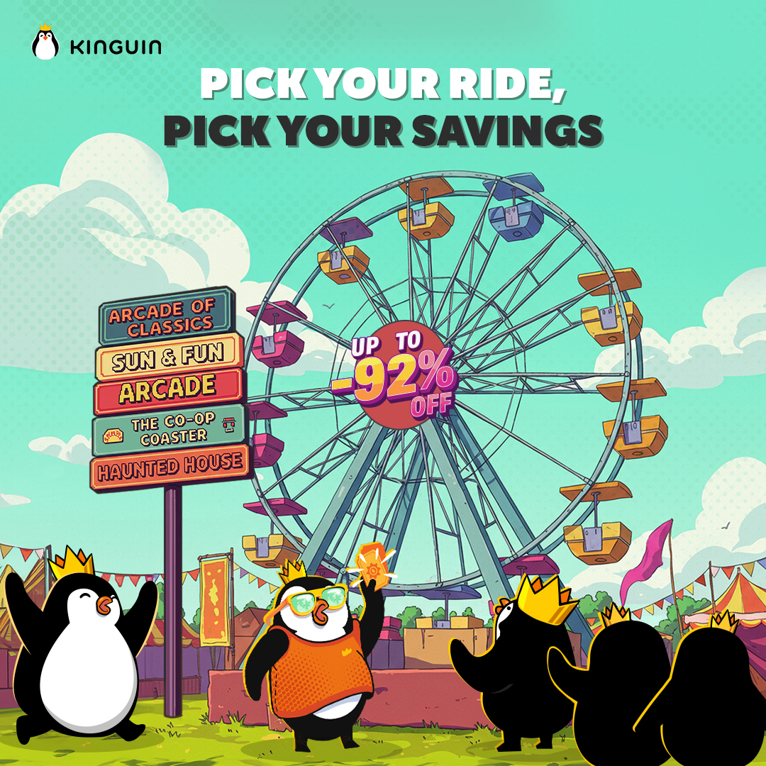 The only summer ride where you leave with more than you came with 😎 Up to 92% off on games you’ve been waiting to grab
Ready to roll? 🎡
kingu.in/SummerSaleX