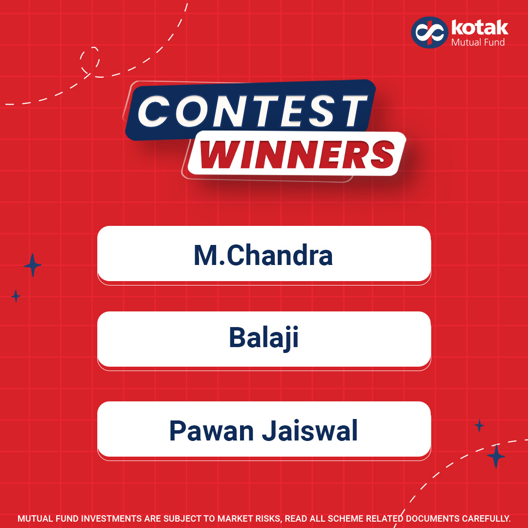 Kotak Mutual Fund (@kotakmf) on Twitter photo Victory looks good on you <a href="/mastermorality_/">M.Chandra⚔️</a>, <a href="/balaji_1212/">Balaji</a>, & <a href="/Pkhubhai/">Pawan Jaiswal</a> kudos to your creativity and passion that made all the difference. Celebrate the moment, you earned it.
#ContestWinners #Congratulations #Contest #Winners #GiveAways #MutualFunds #Invest #FinancialGrowth Victory looks good on you <a href="/mastermorality_/">M.Chandra⚔️</a>, <a href="/balaji_1212/">Balaji</a>, & <a href="/Pkhubhai/">Pawan Jaiswal</a> kudos to your creativity and passion that made all the difference. Celebrate the moment, you earned it.
#ContestWinners #Congratulations #Contest #Winners #GiveAways #MutualFunds #Invest #FinancialGrowth