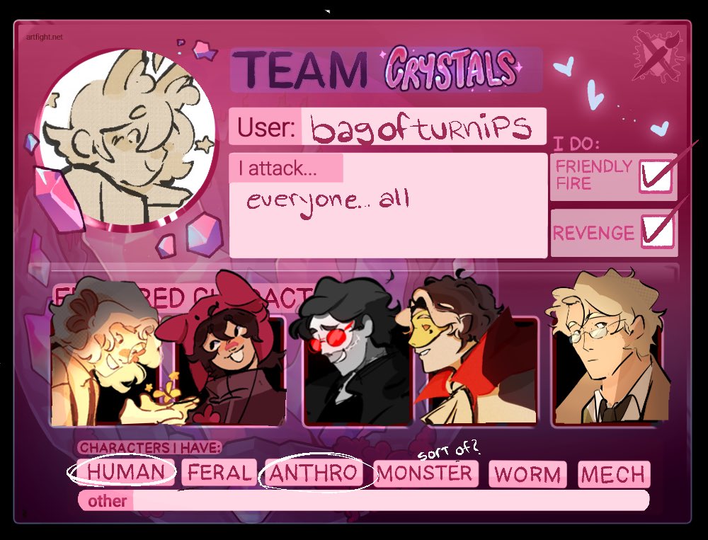 bagofturnips's tweet image. gear up everyone #artfight2025 #teamcrystal