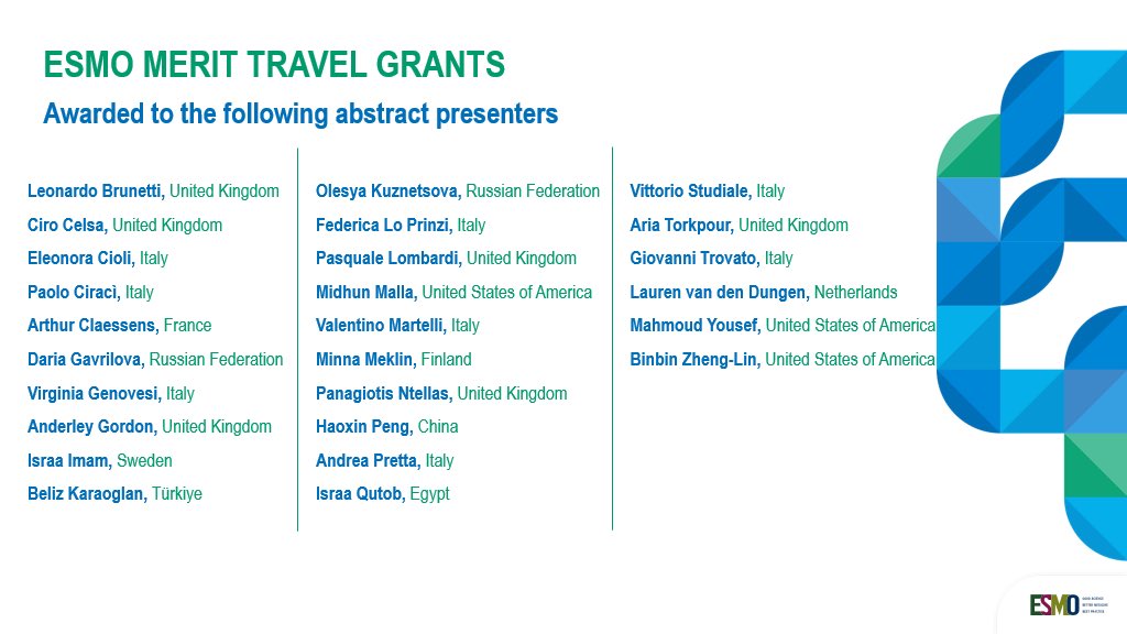 My deepest congrats to all #YoungOncologist who secured a <a href="/myESMO/">ESMO - Eur. Oncology</a>  #MeritTravelGrant to #ESMOGI25 

Well done everyone 👏🏻👏🏻

#ESMOAmbassadors