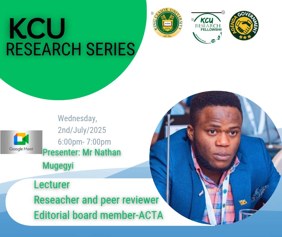 Researchkcu's tweet photo. Mastering Literature Review and Problem Statement! 
Join us for our 5th session this evening!
 Mr. Nathan Mugegyi, a renowned expert with extensive research experience and a proven track record of publishing impactful research, will guide us through:
https://t.co/KqeUTL7q91 https://t.co/tovvbmH5R6