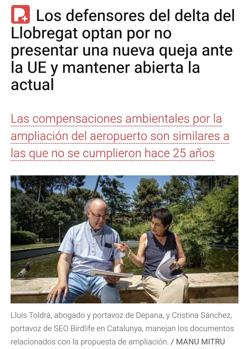 SEO/BirdLife Catalunya (@seobirdlife_cat) on Twitter photo Gràcies a <a href="/elperiodico_cas/">Sigue @elperiodico</a> per donar-nos veu a <a href="/SEO_BirdLife/">SEO/BirdLife</a> i a <a href="/DEPANA/">DEPANA</a> per poder explicar el nostre rebuig a l'ampliació de l'aeroport del Prat i el per què de no obrir una nova queixa davant la UE.
❌🛫🌾🦆 Gràcies a <a href="/elperiodico_cas/">Sigue @elperiodico</a> per donar-nos veu a <a href="/SEO_BirdLife/">SEO/BirdLife</a> i a <a href="/DEPANA/">DEPANA</a> per poder explicar el nostre rebuig a l'ampliació de l'aeroport del Prat i el per què de no obrir una nova queixa davant la UE.
❌🛫🌾🦆