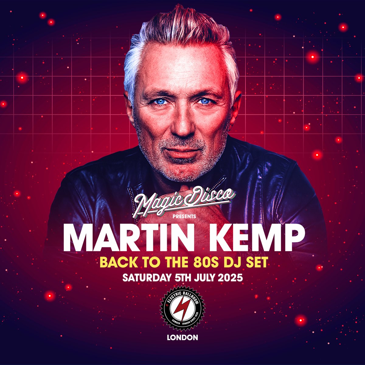 THIS SATURDAY - Martin Kemp with his 'Back To The 80s DJ Set' live at Electric Ballroom, 5th July from 6pm!

Remaining Tickets:
electricballroom.seetickets.com/event/martin-k…
