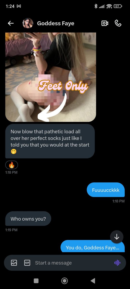 The amazing <a href="/GoddessFaye13/">Goddess Faye</a> showed me where I belong and completely destroyed me in a #wankbattle I didnt stand a chance. Everyone should submit and become pixelpumping losers for her