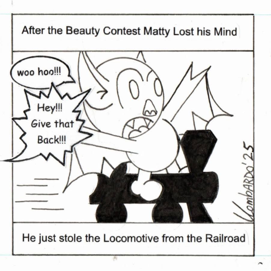 slap_comics's tweet photo. Grand Theft Railroad
(Matty the Batty # 184) 
If you enjoy what I do, please support me on Ko-fi!
https://t.co/Y5tFtOy5QM
https://t.co/OSBK4dDQrf
#monopolyGo #monopolygame #CommunityChest #comicstrips #comicstyle #comics #cartooning #cartoonists #artistic #jokes #comicstrip https://t.co/x7xDlp7EhA