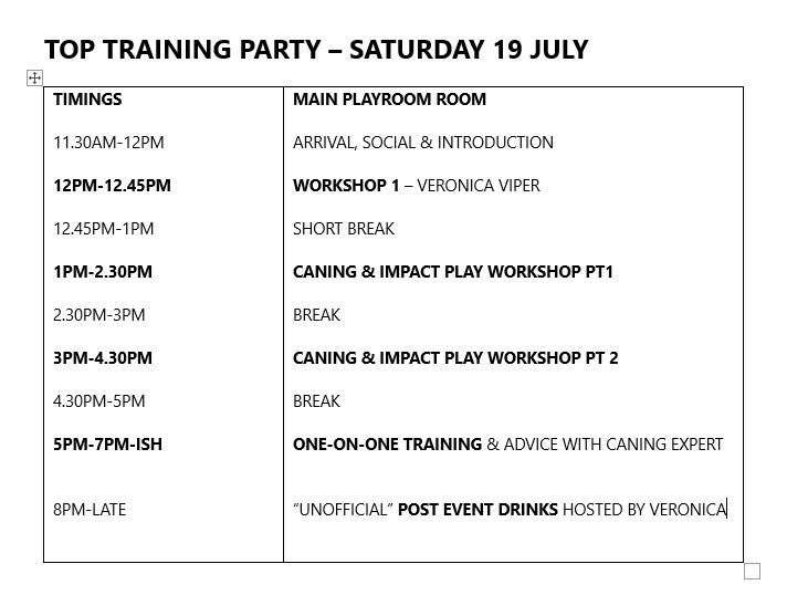 TopDomTraining's tweet photo. 19 July: Top/Domina Training Party!

2-Part Caning &amp; Impact Play workshops + one-on-one coaching with world renowned International Expert Mistress Baton!

Plus “History of Professional Impact Play in London” workshop with @Veronica_Viper_ 

Tickets £125

https://t.co/bE5vZvSisC https://t.co/7PJkogGxS9