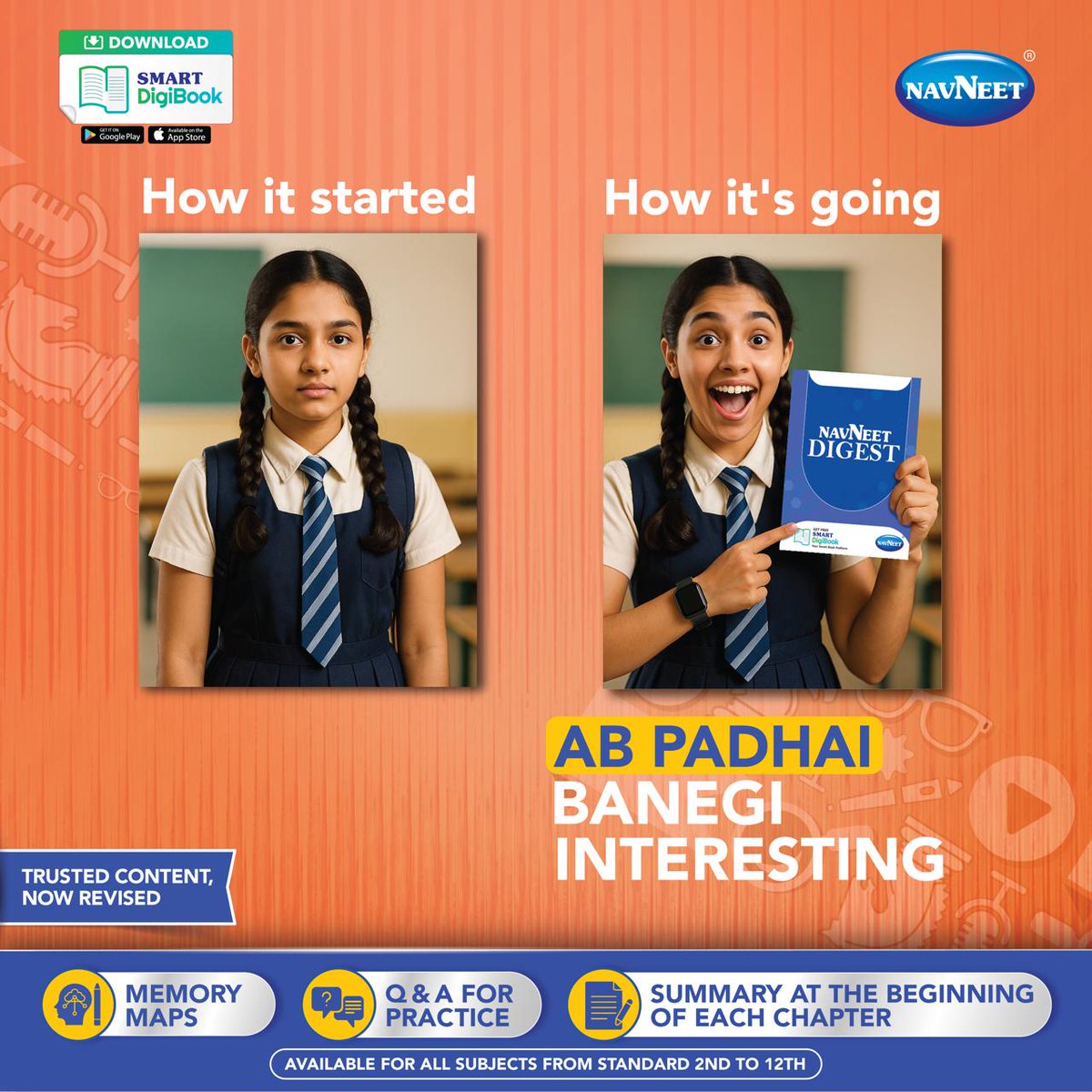 navneet_edu's tweet photo. From confused to confident.
Navneet Digest turns every chapter into a clear, rewarding experience.
Ab Padhai Banegi Interesting.

#NavneetEducation #NavneetDigest #AbPadhaiBanegiInteresting #StudyWithNavneet #StudySmart #BackToSchool #SmartStudyTools #StudyHacks #SchoolEssentials https://t.co/S6QbTz3DR9