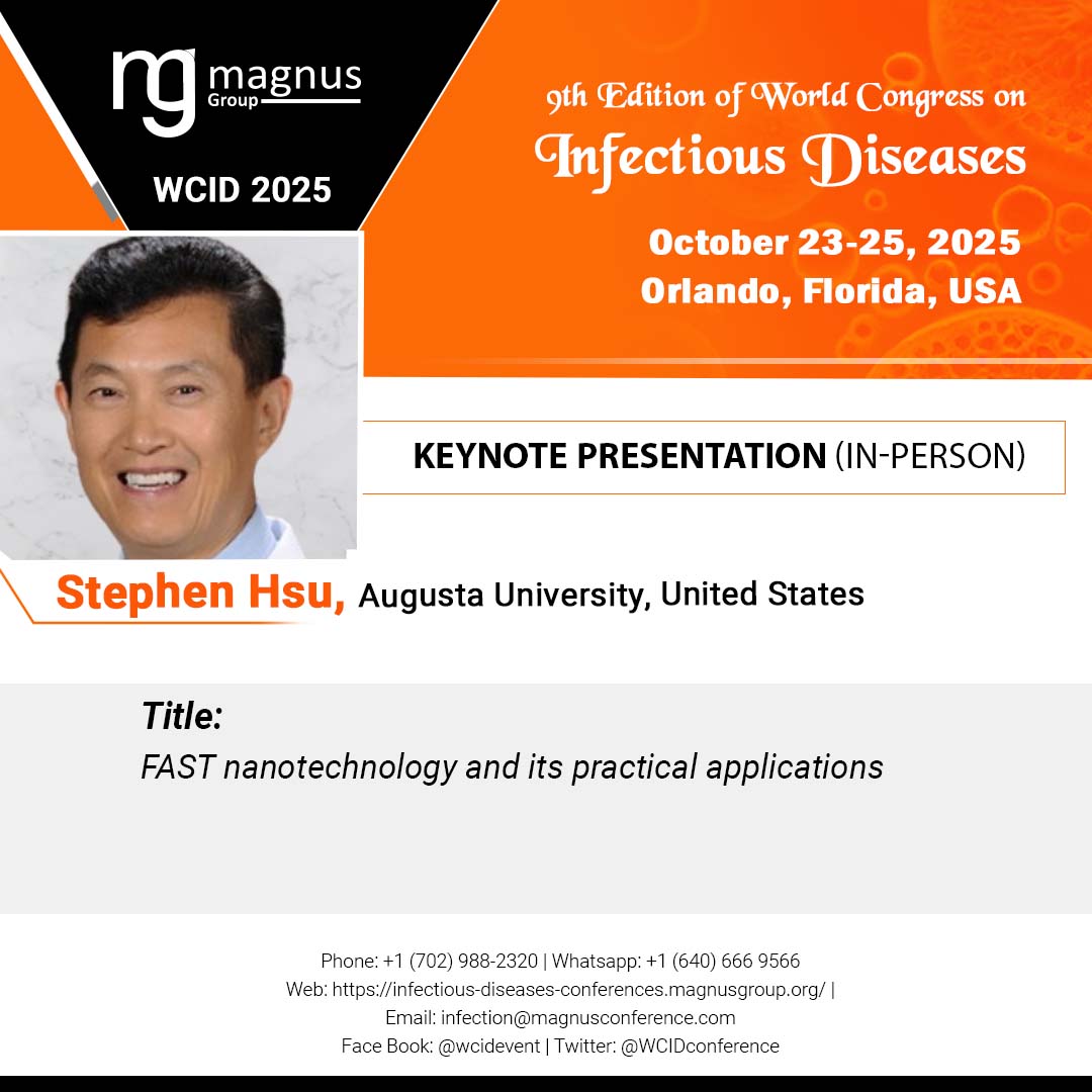 WCID-2025 (@wcidconference) on Twitter photo We are thrilled to introduce our keynote speaker, Stephen Hsu from Augusta University, United States! at <a href="/WCIDconference/">WCID-2025</a> hosted by <a href="/magnus_group/">Magnus Group</a>
π
October 23-25, 2025
Register now: β¦-diseases-conferences.magnusgroup.org/register.
For more details:
π±WhatsApp: +16406669566
βοΈPhone: +17029882320βοΈ We are thrilled to introduce our keynote speaker, Stephen Hsu from Augusta University, United States! at <a href="/WCIDconference/">WCID-2025</a> hosted by <a href="/magnus_group/">Magnus Group</a>
π
October 23-25, 2025
Register now: β¦-diseases-conferences.magnusgroup.org/register.
For more details:
π±WhatsApp: +16406669566
βοΈPhone: +17029882320βοΈ
