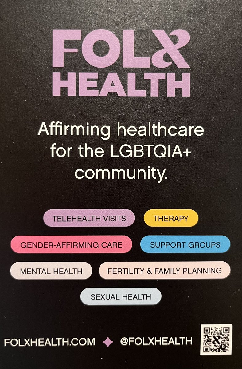 Folx Health provides affirming LGBTQIA+ healthcare! 
🤍 Mental health 
🤍 Therapy 
🤍 Gender-affirming care 
🤍 Primary care 
🤍 Sexual &amp; reproductive health 
🤍 Fertility &amp; family building 

<a href="/folxhealth/">FOLX HEALTH</a> #folxhealth #LGBTQIA #lgbtqiahealth #lgbtqiahealthcare