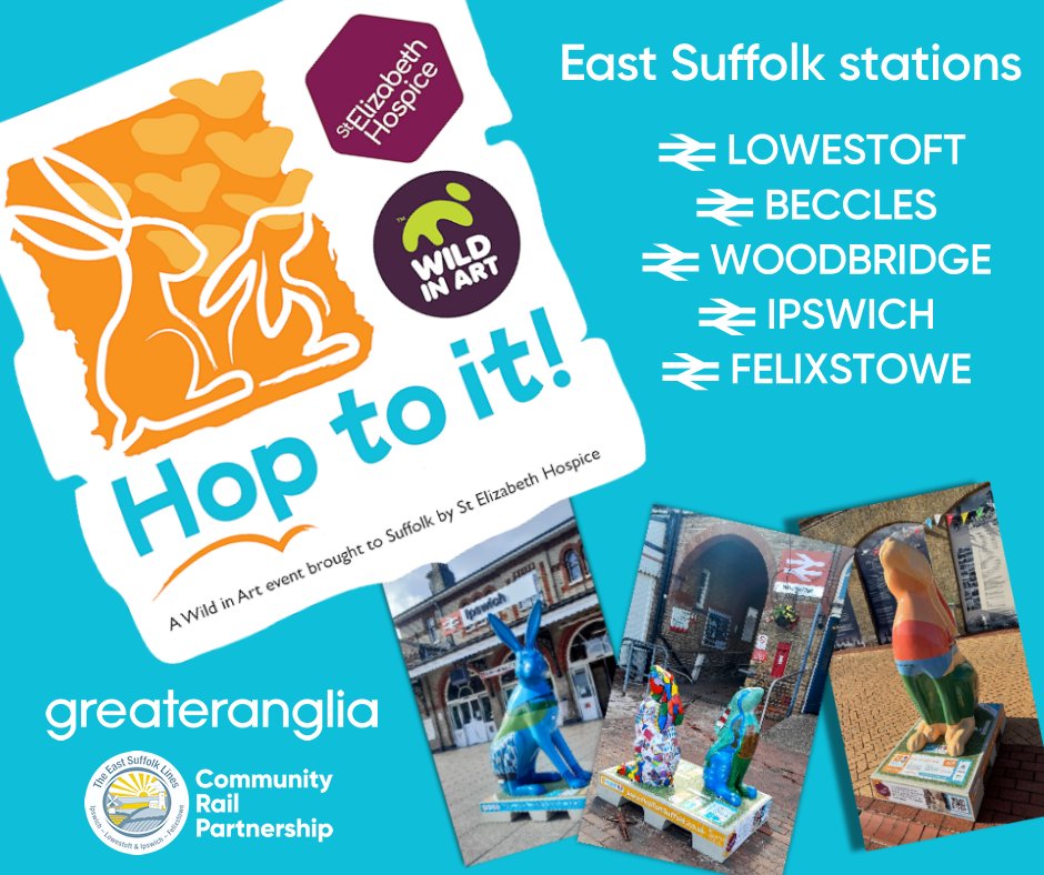 East Suffolk Lines (@eastsuffolkline) on Twitter photo We've partnered w/ <a href="/greateranglia/">Greater Anglia</a> to support this year's <a href="/StElizabethHosp/">stelizabethhosp</a> 'Hop to it' with hares at #Lowestoft #Beccles #Woodbridge #Ipswich #Felixstowe stations + 52 more across the area. Trail maps available at several locations. #hoptoit #hoptoitsuffolk2025 <a href="/ipswicharttrail/">Art Trail 2025</a> We've partnered w/ <a href="/greateranglia/">Greater Anglia</a> to support this year's <a href="/StElizabethHosp/">stelizabethhosp</a> 'Hop to it' with hares at #Lowestoft #Beccles #Woodbridge #Ipswich #Felixstowe stations + 52 more across the area. Trail maps available at several locations. #hoptoit #hoptoitsuffolk2025 <a href="/ipswicharttrail/">Art Trail 2025</a>