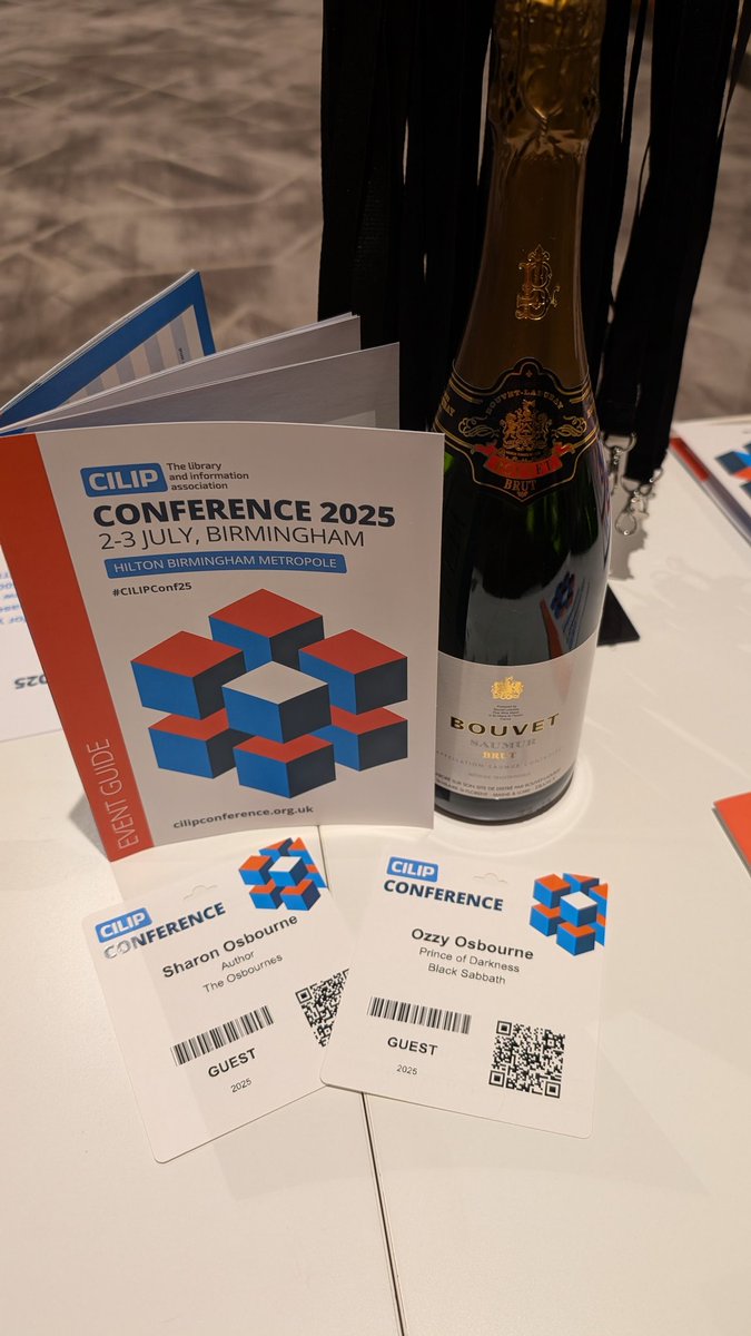 We heard that <a href="/OzzyOsbourne/">Ozzy Osbourne</a> and <a href="/MrsSOsbourne/">Sharon Osbourne</a> are in town, and would love to invite them to join us for a drink at #CILIPConf25 today or tomorrow celebrating reading writing and creativity in the heart of the country #Birmingham #Hilton #NEC