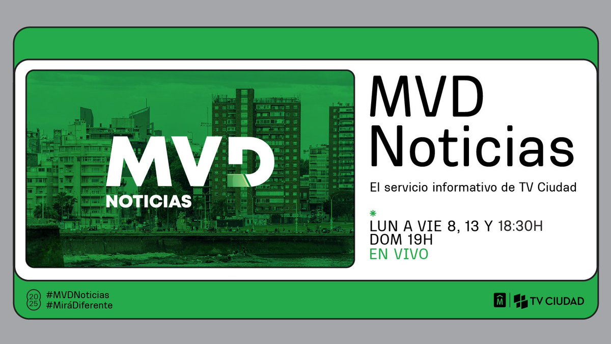 Jueves 🤩
Hoy en #TVCiudad

🐣 7 y 16:30h #PaseoAnimado
📰 8, 13 y 18:30h #MVDNoticias • En vivo ¡Nuevo horario! 
🧉 9h #CiudadViva • En vivo
🎧 11:30h #AsiLasCosas • Streaming
🎧 14h #Programastenemostodos • Streaming
🎧 16h #Todossomosfamiliares • Streaming
🌆 17:30h