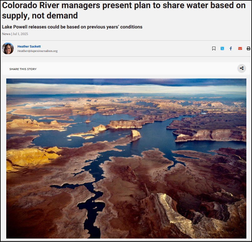 In the near future we are going to express robust OPPOSITION to this proposal, which would be the most environmentally destructive alternative ever considered for Colorado River mgmt.

At this point, we strongly encourage the Lower Basin to pursue every option available, include