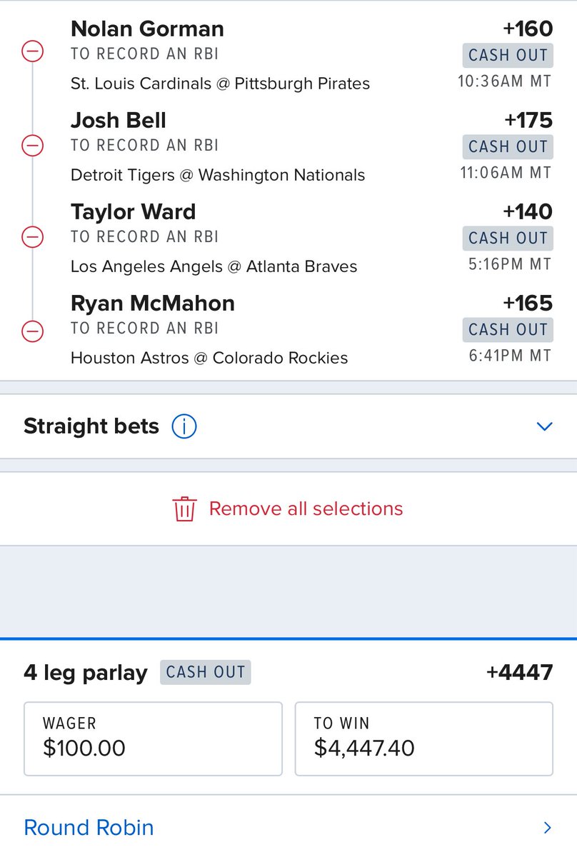 🚨LOTTO LAY WEDNESDAY🚨

These 4 men are driving in runs today. 

$100 giveaway once it cashes to 5 people who ⬇️

- Like/Repost
- Follow
- Comment below

✅ $100 ➡️ $4,400 ✅

LETS GOOO