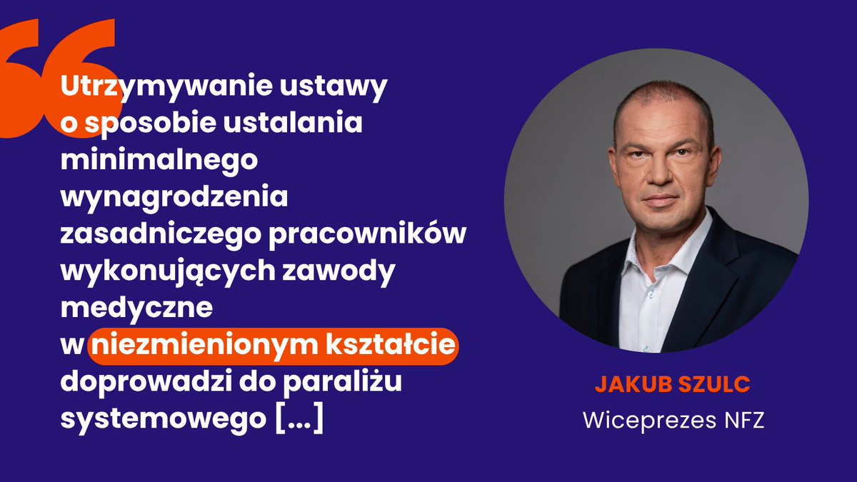 Narodowy Fundusz Zdrowia (@nfz_gov_pl) on Twitter photo 💬 Jakub Szulc <a href="/Kuba_73/">Jakub Szulc</a> w dzisiejszym wywiadzie dla <a href="/rzeczpospolita/">Rzeczpospolita</a>:
Utrzymywanie ustawy o sposobie ustalania minimalnego wynagrodzenia zasadniczego pracowników wykonujących zawody medyczne w niezmienionym kształcie doprowadzi do paraliżu systemowego, który sprawi, że Narodowy 💬 Jakub Szulc <a href="/Kuba_73/">Jakub Szulc</a> w dzisiejszym wywiadzie dla <a href="/rzeczpospolita/">Rzeczpospolita</a>:
Utrzymywanie ustawy o sposobie ustalania minimalnego wynagrodzenia zasadniczego pracowników wykonujących zawody medyczne w niezmienionym kształcie doprowadzi do paraliżu systemowego, który sprawi, że Narodowy