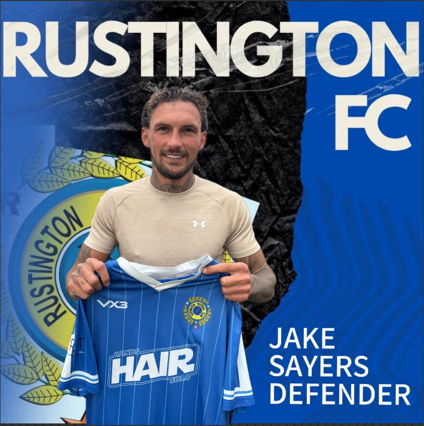 Rustington_FC's tweet photo. Sayers stays! 

Supporters player of the season Jake sayers re signs with the blues after another impressive season, playing a pivotal role in the club going undefeated and having the best defence in the league 💪🏻 https://t.co/IdnyyB0E4Z