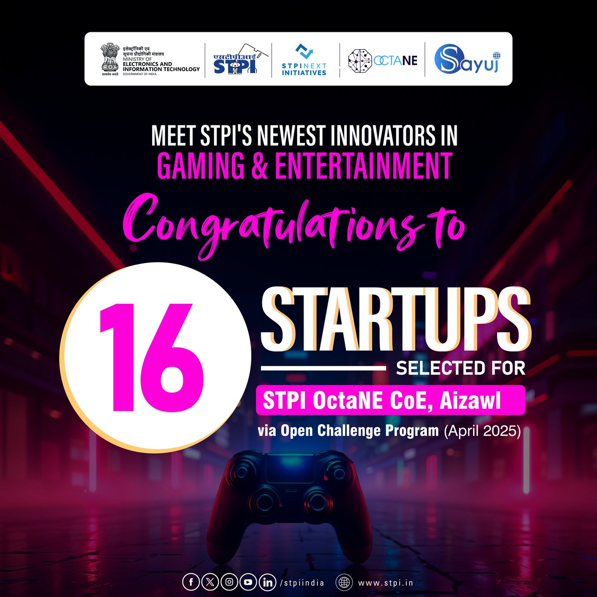 STPI (@stpiindia) on Twitter photo The Great Zawl City is all Set to Witness its Newest Cohort of Startups in Gaming & Entertainment 👾
Congratulations to the 16 startups selected for STPI OctaNE CoE, Aizawl via Open Challenge Program (OCP) launched in April, 2025! ✨
These trailblazers are all set to The Great Zawl City is all Set to Witness its Newest Cohort of Startups in Gaming & Entertainment 👾
Congratulations to the 16 startups selected for STPI OctaNE CoE, Aizawl via Open Challenge Program (OCP) launched in April, 2025! ✨
These trailblazers are all set to