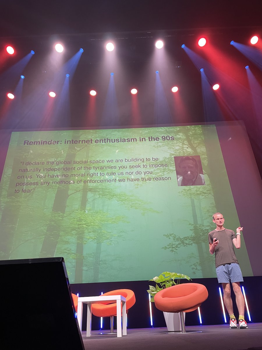 Grégory Raymond 🐳 (@gregory_raymond) on Twitter photo This morning I was in the front row listening to <a href="/VitalikButerin/">vitalik.eth</a>'s keynote at <a href="/EthCC/">EthCC - Ethereum Community Conference</a> in Cannes and I was deeply impacted by his message 🥇
If you didn't know, this is traditionally a moment where technical topics dominate the conversation.
But this year, I believe a rather This morning I was in the front row listening to <a href="/VitalikButerin/">vitalik.eth</a>'s keynote at <a href="/EthCC/">EthCC - Ethereum Community Conference</a> in Cannes and I was deeply impacted by his message 🥇
If you didn't know, this is traditionally a moment where technical topics dominate the conversation.
But this year, I believe a rather