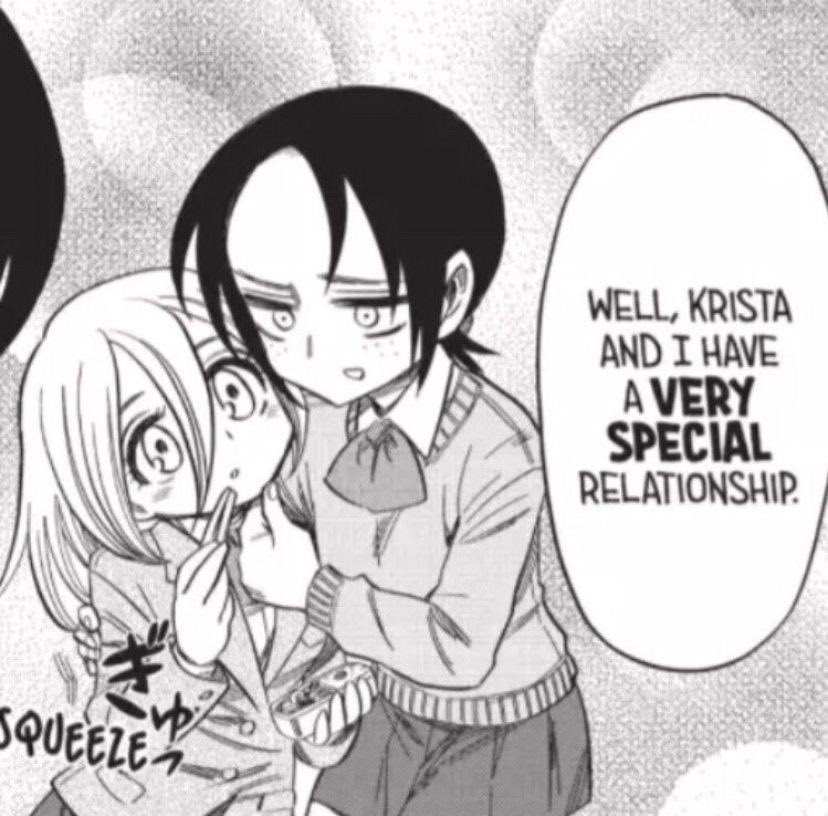irlskylett's tweet photo. @Johan_YGH @clownclover_ kidding about marrying someone in you last letter to them before you die 💀💀

also, the entirety of junior high + hange’s existence https://t.co/r423ojunf1