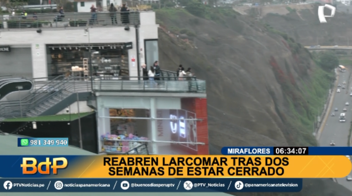 PanamericanaTV's tweet photo. BDP EnVivo | #LARCOMAR VUELVE A OPERAR. Luego de que el centro comercial subsanó observaciones que obligaron su cierre. Sin embargo, algunas áreas cercanas al acantilado seguirán cerradas.
Míranos EN VIVO ►https://t.co/NDeYp3Eyo8
#PanamericanaTelevisión https://t.co/n2aUaeMgqc