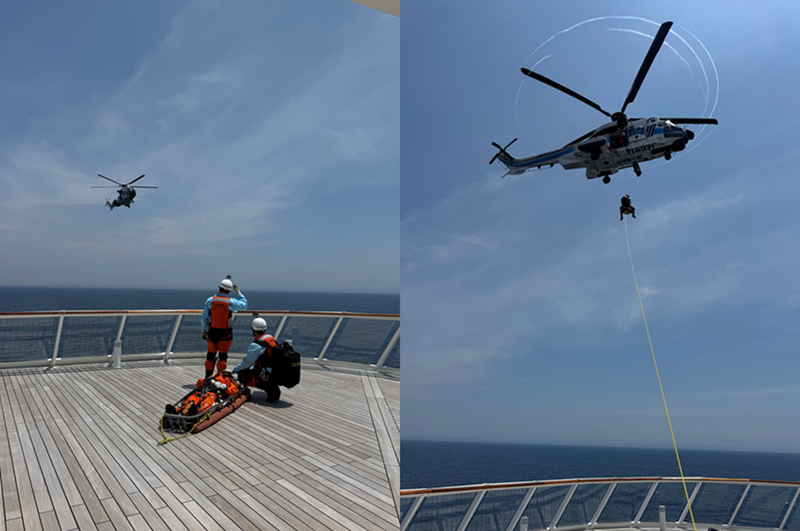 海上保安庁と連携し、「飛鳥Ⅲ」で傷病者搬送訓練を実施しました！ 💊
Collaborating with the Japan Coast Guard, we conducted a medical evacuation drill on "Asuka III"! 💊