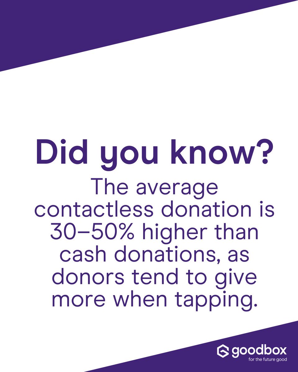 Did you know the average contactless donation is 30–50% higher than cash donations?

That’s because digital giving feels faster, easier, and more intuitive for donors.

#DigitalGiving #ContactlessDonations #FundraisingInnovation #CharityTech #TapToGive #GoodBox