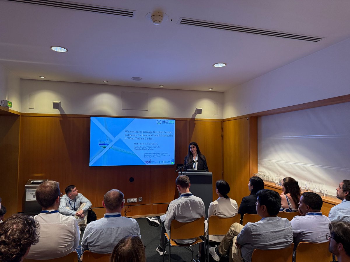 DSRL_UCDMECH's tweet image. Amazing wind energy science conference #WESC Nantes.
Daragh O'Connor: Is LLM any good for fault detection?
Mohadeseh Ashkerkalaei: Feature Engineering for turbine blades
Hongyu Wu: offshore wind fatigue
@BidishaQ @SEAI_ie @Researchirel @UCDmechanics @UCD_Mech_Eng @AtlanticArea