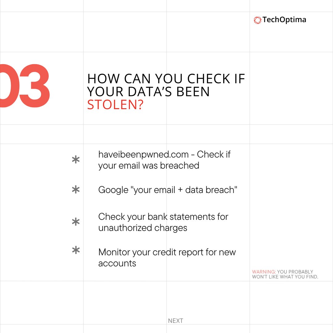 TechOptima_AI's tweet image. Your data isn't just being stolen. It’s bought – legally. Data brokers mine and collect data with every click, like and purchase, whether you signed up for it or not.
#CyberSecurity #DataBreach #AICompliance #RiskManagement #InfoSec #DigitalPrivacy