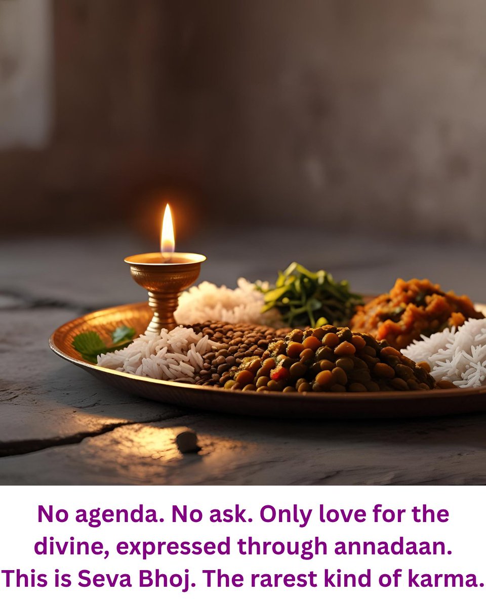 dharam_karm's tweet photo. No ask. No milestone. Just love.
Seva Bhoj is feeding others in the name of your Guru, Ishta Devata, or silent prayer without expectation.
Serve with love.
Book at https://t.co/oBD2PF62Fw
#SevaBhoj #Annadaan #BhaktiWithoutAgenda #DharamKarm #SelflessOffering #SpiritualService https://t.co/xD1I4C7kG5
