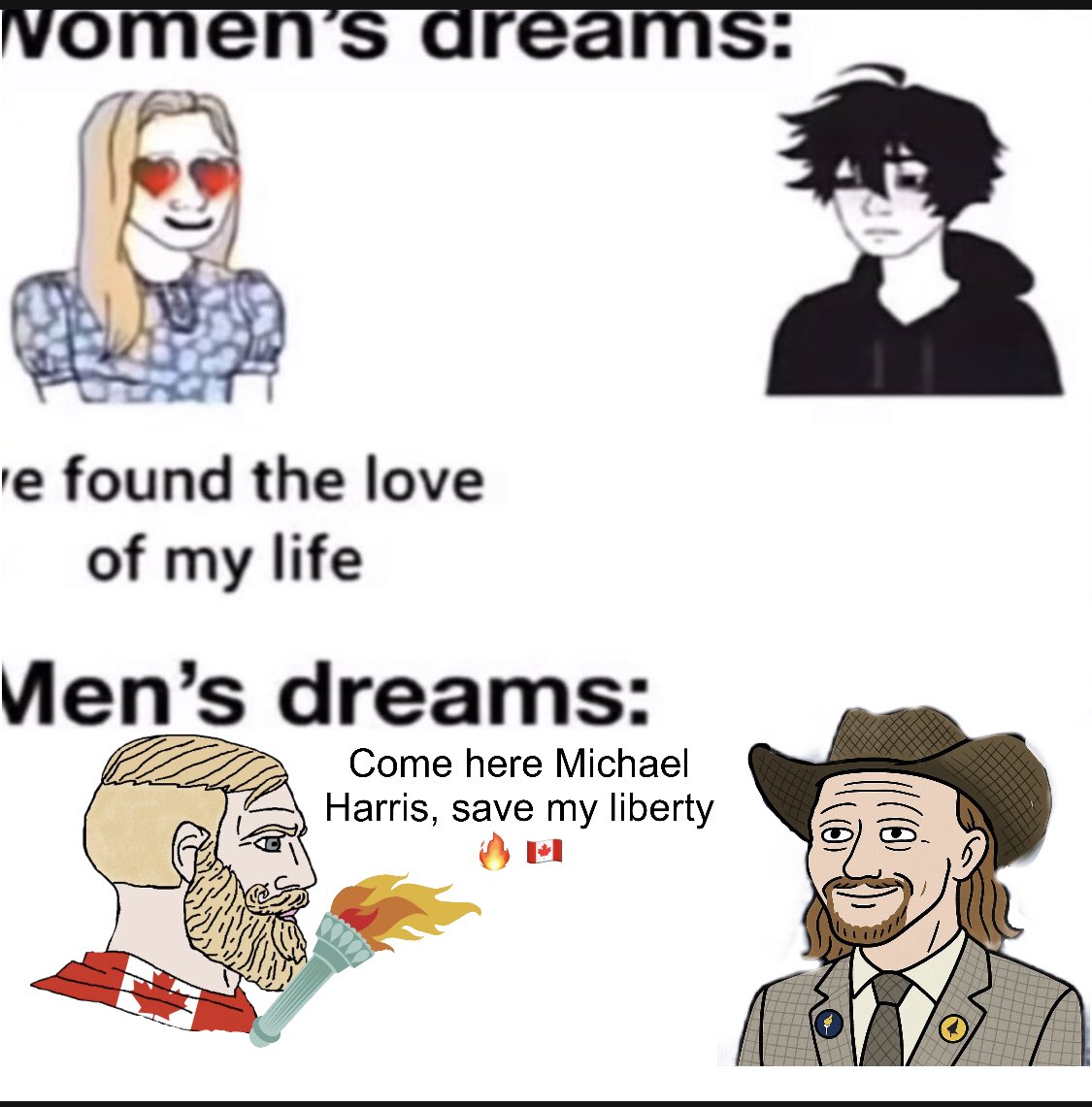 theory_theone's tweet photo. Women dream of love.
Men dream of liberty.
And @MH_For_MP delivers it with a cowboy hat 🎩🔥🇨🇦
#MichaelHarris #battlerivercrowfoot #libertariancanada #TaxationIsTheft #WojakPolitics #basedliberty #ancap #libertad #libertarians https://t.co/T2cdUs74oR