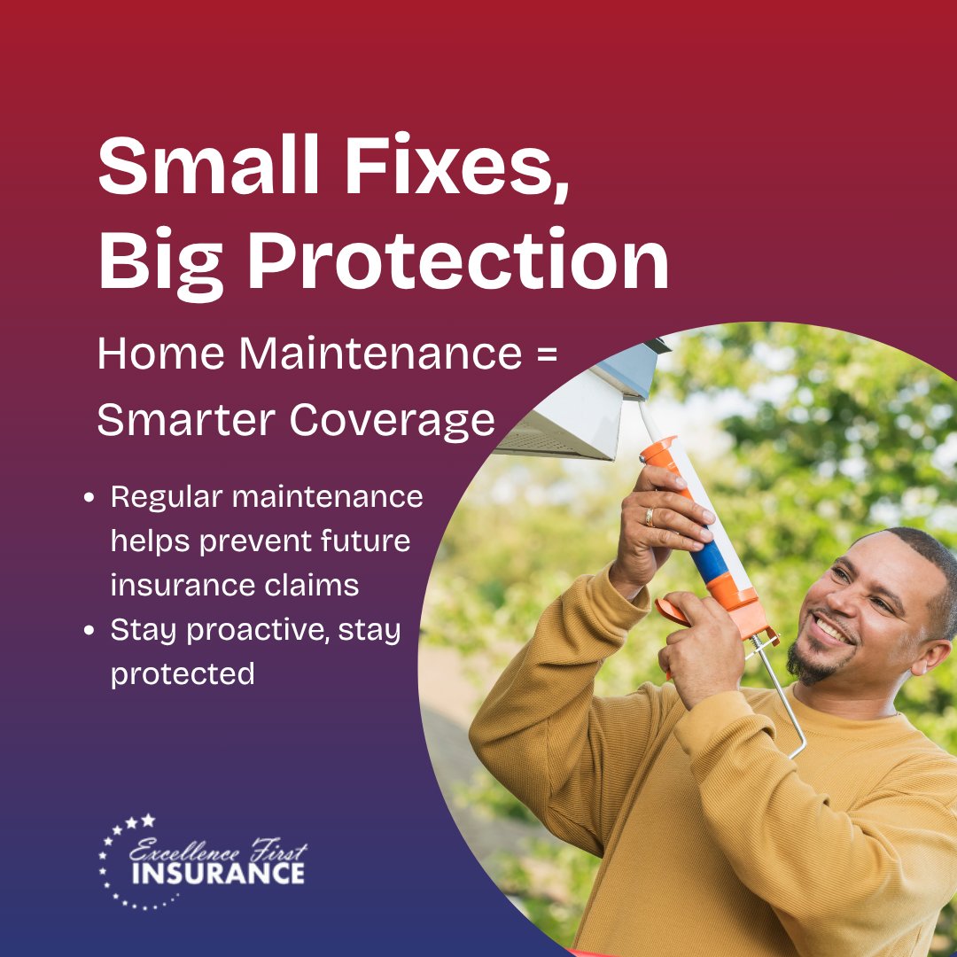 EFInsurance's tweet image. From leaky roofs to broken fences, small fixes now can prevent big claims later. Stay covered and proactive. #HomeInsuranceTips #FloridaHomes #ExcellenceFirstInsurance