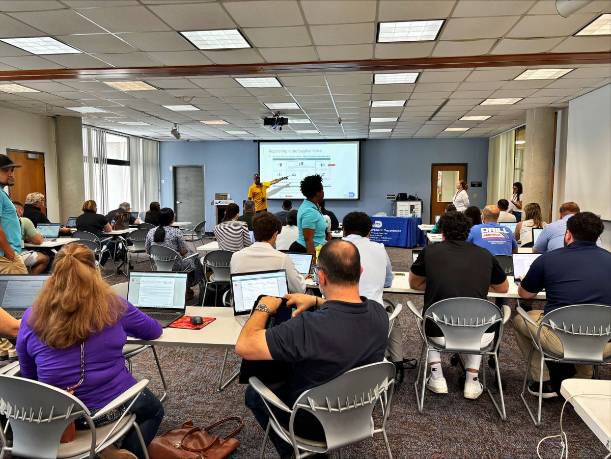 mdcspd's tweet image. On 6/27/2025, SPD hosted a Vendor Registration Bootcamp at the Westchester Regional Library. SPD staff assisted approximately 45 local businesses to register as County vendors. For future sessions, visit: miamidade.gov/VendorBootcamp