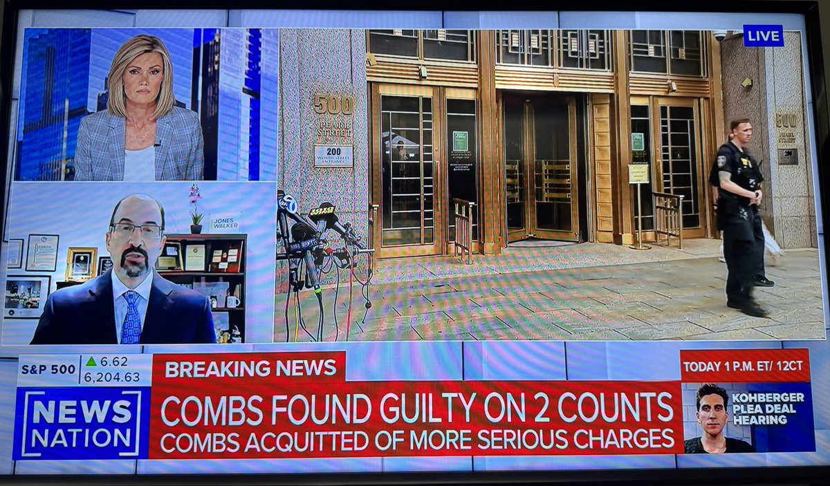 Laura Ingle (@lauraingle) on Twitter photo 🚨Verdict in Sean Combs trial🚨
After nearly two months of his federal trial Sean "Diddy" Combs is facing a split verdict, convicted of transportation to engage in prostitution and acquitted of racketeering conspiracy and both sex trafficking counts.
Kept it on <a href="/NewsNation/">NewsNation</a> 🚨Verdict in Sean Combs trial🚨
After nearly two months of his federal trial Sean "Diddy" Combs is facing a split verdict, convicted of transportation to engage in prostitution and acquitted of racketeering conspiracy and both sex trafficking counts.
Kept it on <a href="/NewsNation/">NewsNation</a>