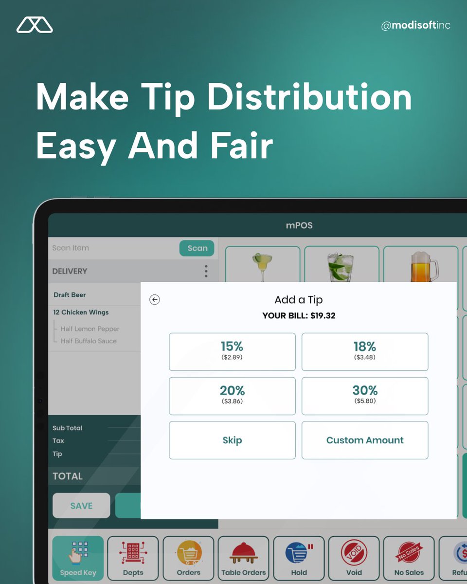 Tired of messy tip calculations? Modisoft’s Tip Management tracks, splits, and shares tips without any guesswork.

Set your own rules, track tips in real-time, and make sure every team member gets paid fairly, all from one system.
Less confusion, more trust, and a happier team.