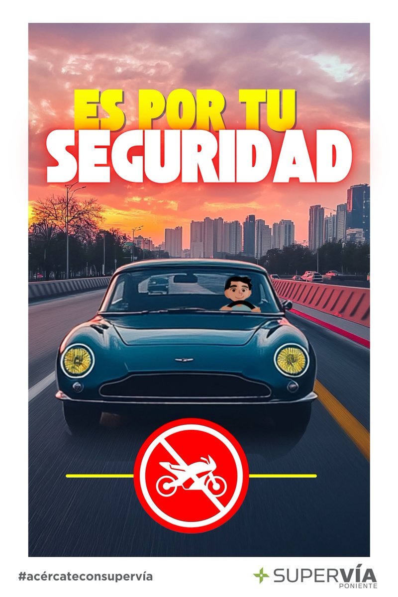 Supervia_CDMX's tweet image. 🚗✔️ Motores en movimiento, pero con seguridad.
Recuerda que en Supervía las motos NO circulan. Respeta las normas y evita accidentes.

#ManejaSeguro #ReglasClarasyFirmes #AcércateConSupervía