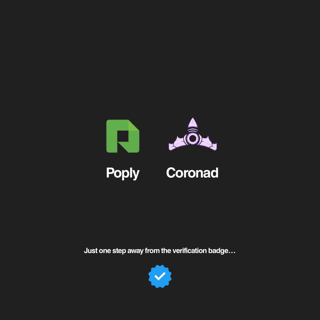 🎫 <a href="/Coronad_xyz/">Coronad (mainnet arc)</a> X <a href="/poply_xyz/">Poply ✨ | Monad NFT Marketplace</a> 

We can’t say what it is yet.
But we can say…

You will find out soon.

✅Want to enter? 
Like, RT &amp; drop your EVM wallet👇
