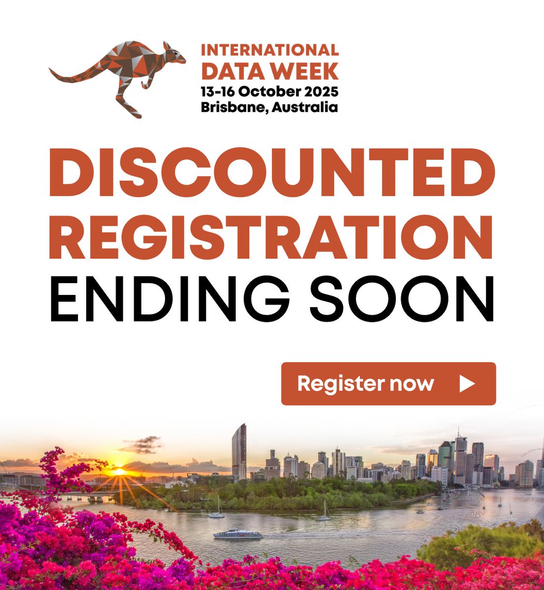 ISC_WDS's tweet image. 🎟️ Early Bird Alert!
Discounted registration for IDW 2025 ends soon, don’t miss your chance to join the global data and research community in person at the best possible rate.

Secure your spot today &amp;amp; save 👉idw2025.org/registration/

#DataPositiveChange #SciDataCon25 #RDAPlenary